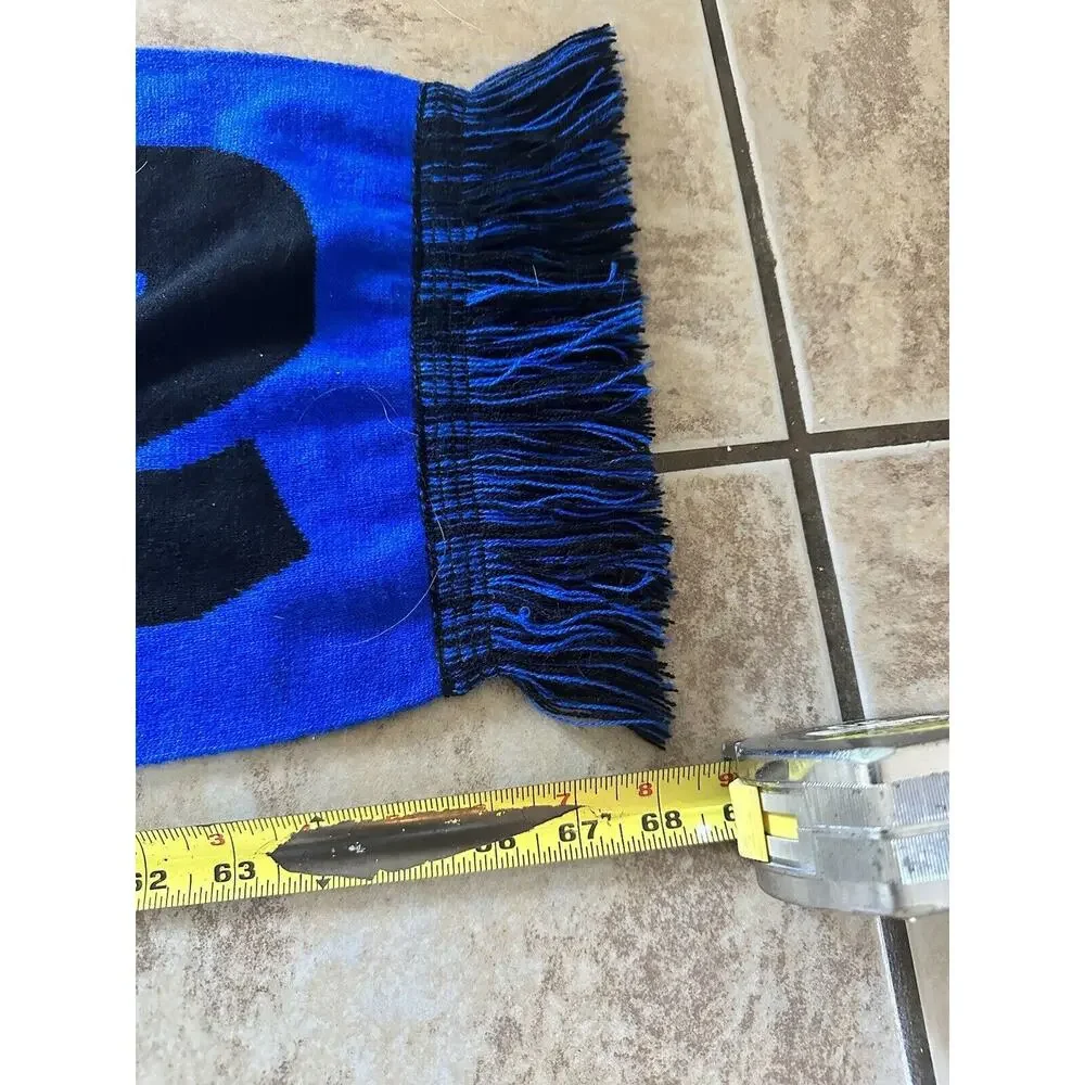 The Hundreds Blue‎ Black Tassel Scarf Logo One Size Reversible